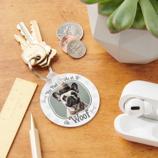 Had me bij Woof Pet Dog Foto Sleutelhanger (Bureau)