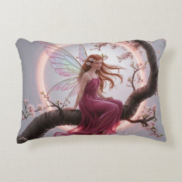 Hada mágica entre flores de cerezo – Ilustración d Accent Kussen