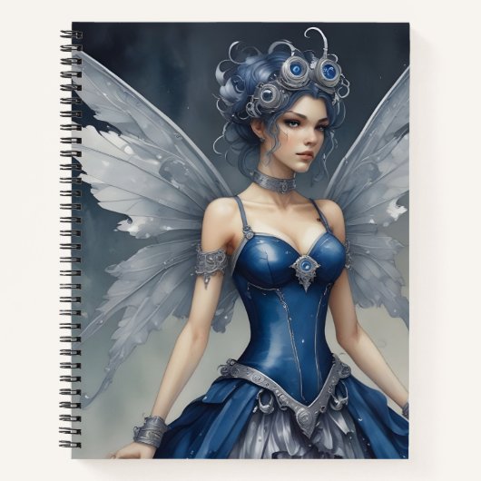 Hada Mecánica en Azul y Plata Notitieboek (Voorkant)