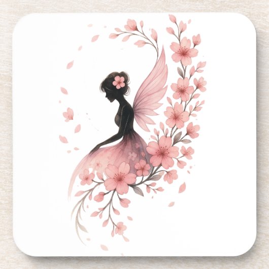 Hada Rosa con Flores de Sakura Bier Onderzetter (Voorkant)