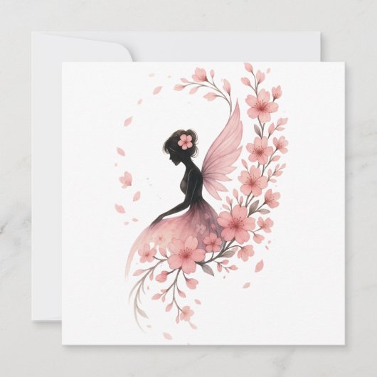 Hada Rosa con Flores de Sakura Feestdagenkaart (Voorkant)