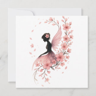 Hada Rosa con Flores de Sakura Feestdagenkaart