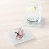 Hada Rosa con Flores de Sakura Glazen Onderzetter (Schuin)