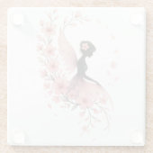 Hada Rosa con Flores de Sakura Glazen Onderzetter (Achterkant)