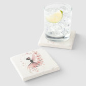 Hada Rosa con Flores de Sakura Stenen Onderzetter (Zijkant)