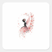 Hada Rosa con Flores de Sakura Vierkante Sticker (Voorkant)