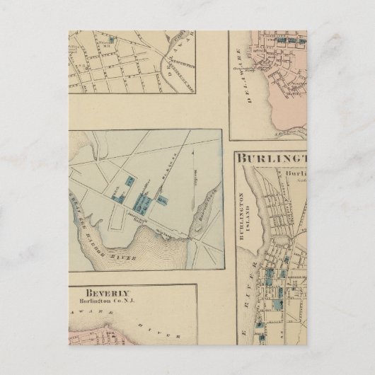 Haddonfield, Gloucester City, Burlington Briefkaart (Voorkant)