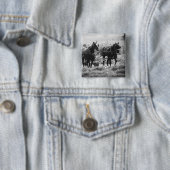 Haden in zwart-wit vierkante button 5,1 cm (In situ)