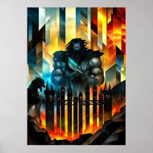 Hades - Cubistische Minimalistische Legende - God Poster