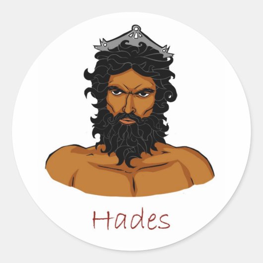 Hades - Griekse God Ronde Sticker (Voorkant)