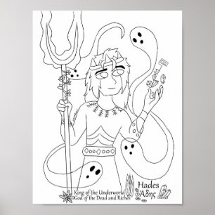 Hades kleurplaat afdrukken poster