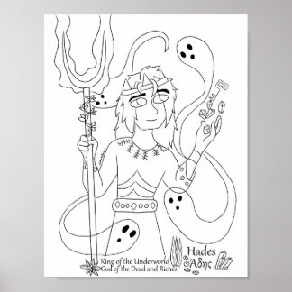 Hades kleurplaat afdrukken poster