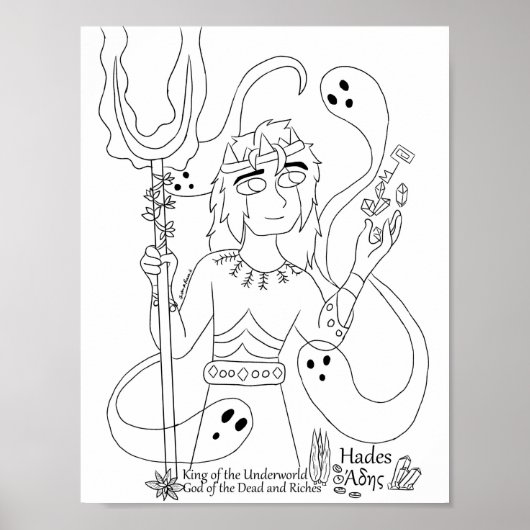Hades kleurplaat afdrukken poster (Voorkant)