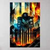 Hades - Kubistische minimalistische legende - God  Poster (Voorkant)