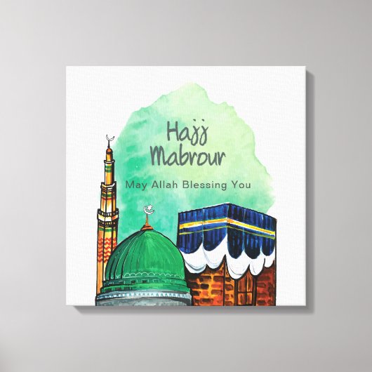 Hadj Mabrour, Heilige Ka'aba in Mekka, Saudi-Arabi Canvas Afdruk (Voorkant)