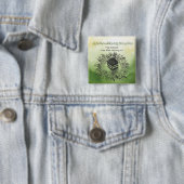 Hadj Mubarak, Heilige Ka'aba in Mekka, Saudi-Arabi Vierkante Button 5,1 Cm (In situ)