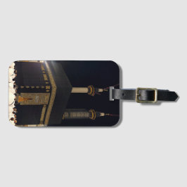 Hadj pelgrims in Fajr, Ka'aba, Mekka, Saoedi-Arabi Bagagelabel