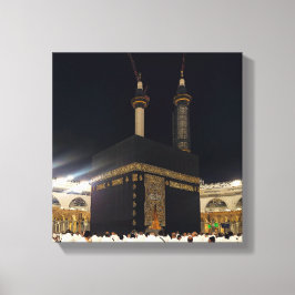 Hadj pelgrims in Fajr, Ka'aba, Mekka, Saoedi-Arabi Canvas Afdruk