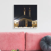Hadj pelgrims in Fajr, Ka'aba, Mekka, Saoedi-Arabi Canvas Afdruk (Insitu (Woonkamer))