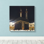 Hadj pelgrims in Fajr, Ka'aba, Mekka, Saoedi-Arabi Canvas Afdruk (Insitu (Houten vloer))