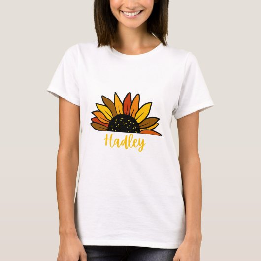 Hadley Gepersonaliseerde Naam Schattigee Herfst Zo T-shirt (Voorkant)