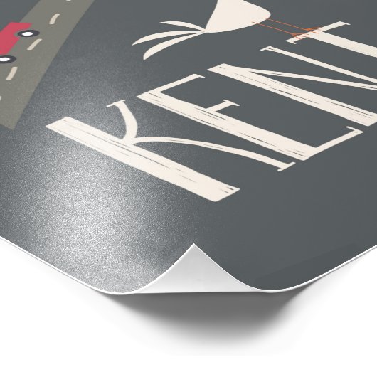 Hadlow, Kent, geïllustreerd Engels Village Map Foto Afdruk (Hoek)