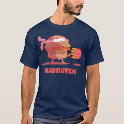 Hadouken Burger Street Fightomato in Fast Food fun T-shirt (Voorkant)