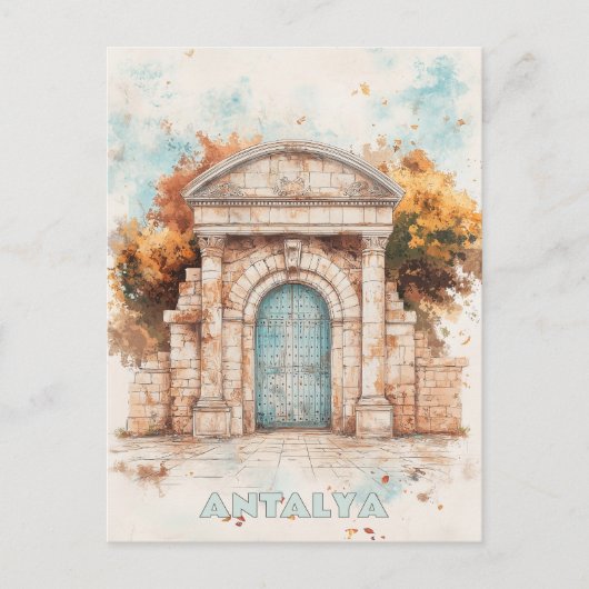 Hadrian's Gate Antalya Turkiye Reizen Briefkaart (Voorkant)