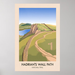 Hadrians Wall Path Nationaal Wandelpad Reisposter Poster
