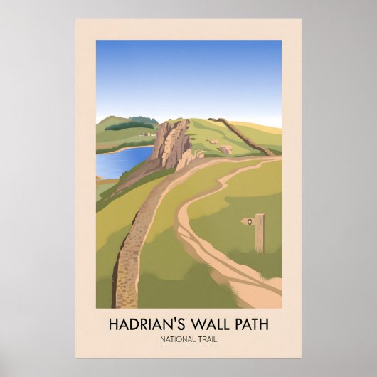 Hadrians Wall Path Nationaal Wandelpad Reisposter Poster (Voorkant)