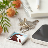 Hadrosaurus Dinosaur Sleutelhanger (Zijkant)