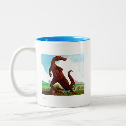 Hadrosaurus Dinosaur Tweekleurige Koffiemok (Links)