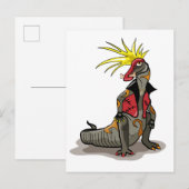 Hadrosaurus dinosaurus gekleed als een Punk. Briefkaart (Voorkant / Achterkant)