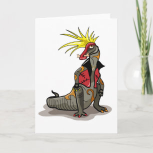 Hadrosaurus dinosaurus gekleed als een Punk. Kaart