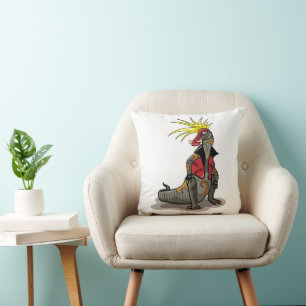 Hadrosaurus dinosaurus gekleed als een Punk. Kussen