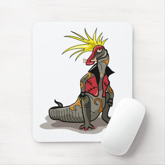 Hadrosaurus dinosaurus gekleed als een Punk. Muismat (Met muis)