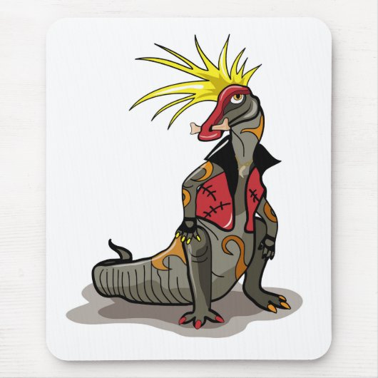 Hadrosaurus dinosaurus gekleed als een Punk. Muismat (Voorkant)