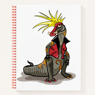 Hadrosaurus dinosaurus gekleed als een Punk. Notitieboek