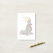 Hadrosaurus dinosaurus gekleed als een Punk. Post-it® Notes (Op bureau)