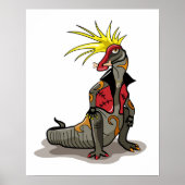 Hadrosaurus dinosaurus gekleed als een Punk. Poster (Voorkant)