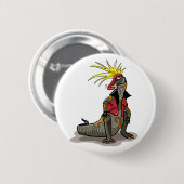 Hadrosaurus dinosaurus gekleed als een Punk. Ronde Button 5,7 Cm (Voorkant /achterkant)