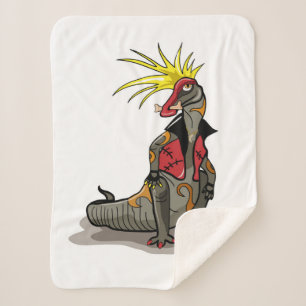 Hadrosaurus dinosaurus gekleed als een Punk. Sherpa Deken