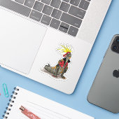 Hadrosaurus dinosaurus gekleed als een Punk. Sticker (Laptop met iPhone)