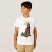 Hadrosaurus dinosaurus gekleed als een Punk. T-shirt (Voorkant volledig)