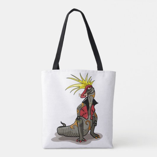 Hadrosaurus dinosaurus gekleed als een Punk. Tote Bag (Achterkant)
