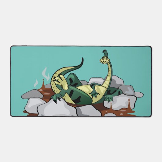 Hadrosaurus ontspannen in een jacuzzi. bureaumat (Voorkant)