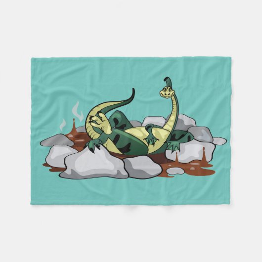 Hadrosaurus ontspannen in een jacuzzi. fleece deken (Voorkant (Horizontaal))