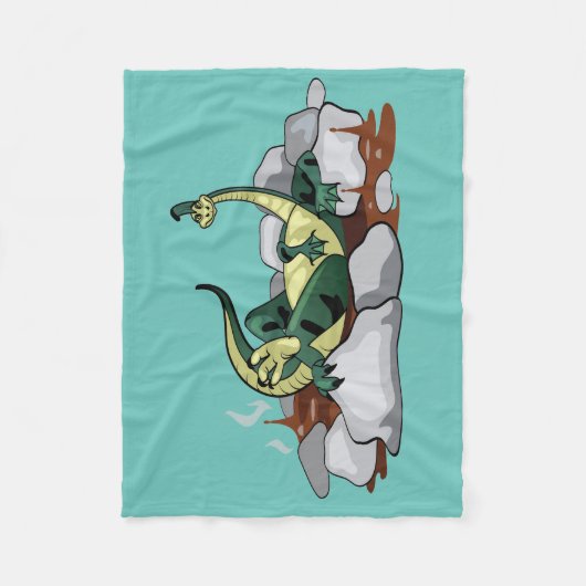 Hadrosaurus ontspannen in een jacuzzi. fleece deken (Voorkant)