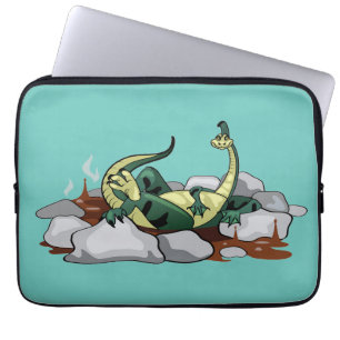 Hadrosaurus ontspannen in een jacuzzi. laptop sleeve