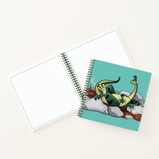 Hadrosaurus ontspannen in een jacuzzi. notitieboek (Binnen)